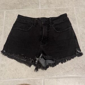 Forever 21 Black Distressed Jean Shorts